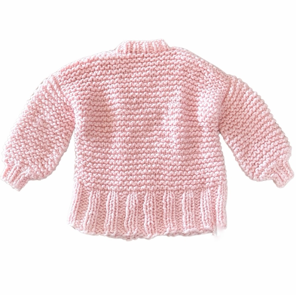 Free People x Loopy Mango Cabin Fever Pink Cable Sweater Tunic OS Merino Wool - Picture 3 of 8